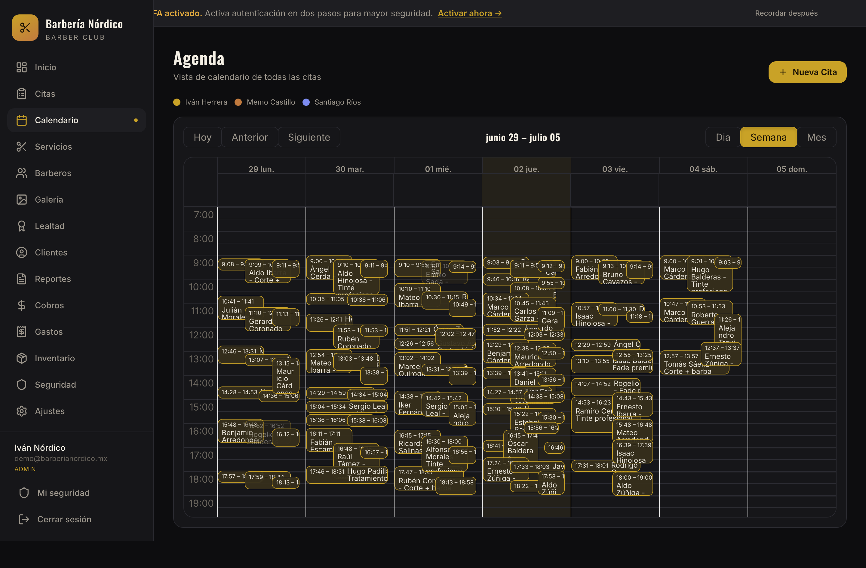 Agenda del día